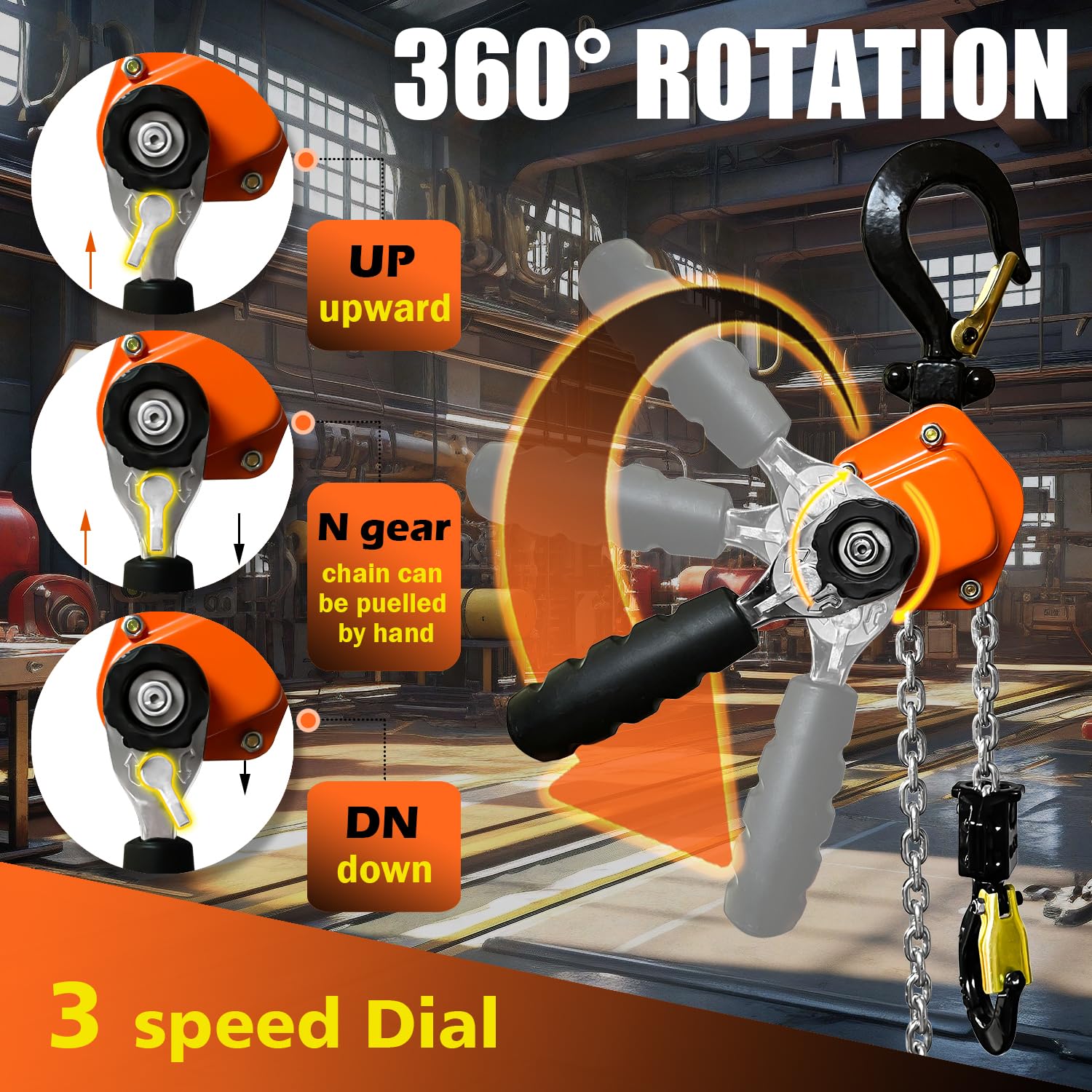 Mini Lever Chain Hoist - 1100LBS Lifting Tool -6 Mini Lever Chain Hoist - 1100LBS Lifting Tool -6