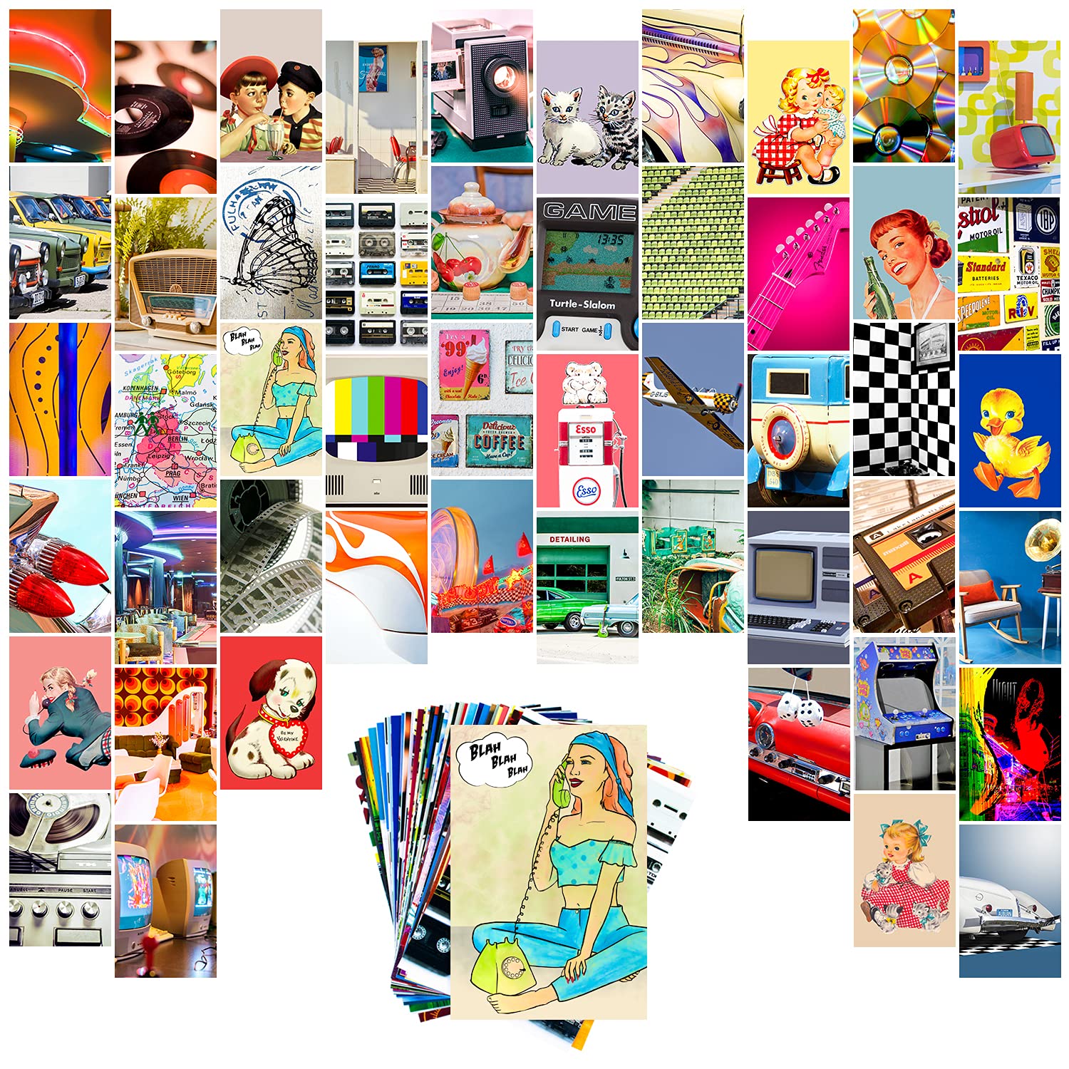 Woobee Retro Vintage Wall Collage Kit 80s Wall Decor Aesthetic