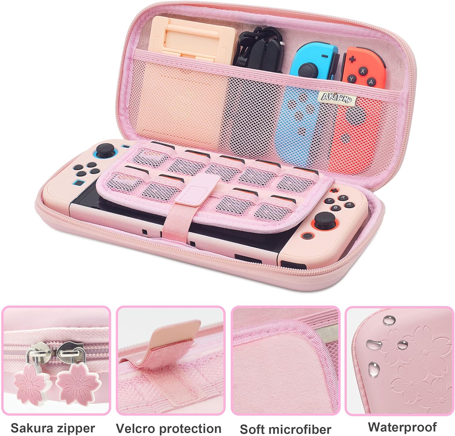Free Shipping 🛒 BRHE Cute Travel Carrying Case for Nintendo Switch / Switch OLED Accessories Kit with Hard Protective Cover, Glass Screen Protector, Adjustable Stand and Thumb Grip Caps 10 in 1 (Switch Pink Crazy Deals BRHE Cute Travel Carrying Case for Nintendo Switch / Switch OLED Accessories Kit with Hard Protective Cover, Glass Screen Protector, Adjustable Stand and Thumb Grip Caps 10 in 1 (Switch Pink