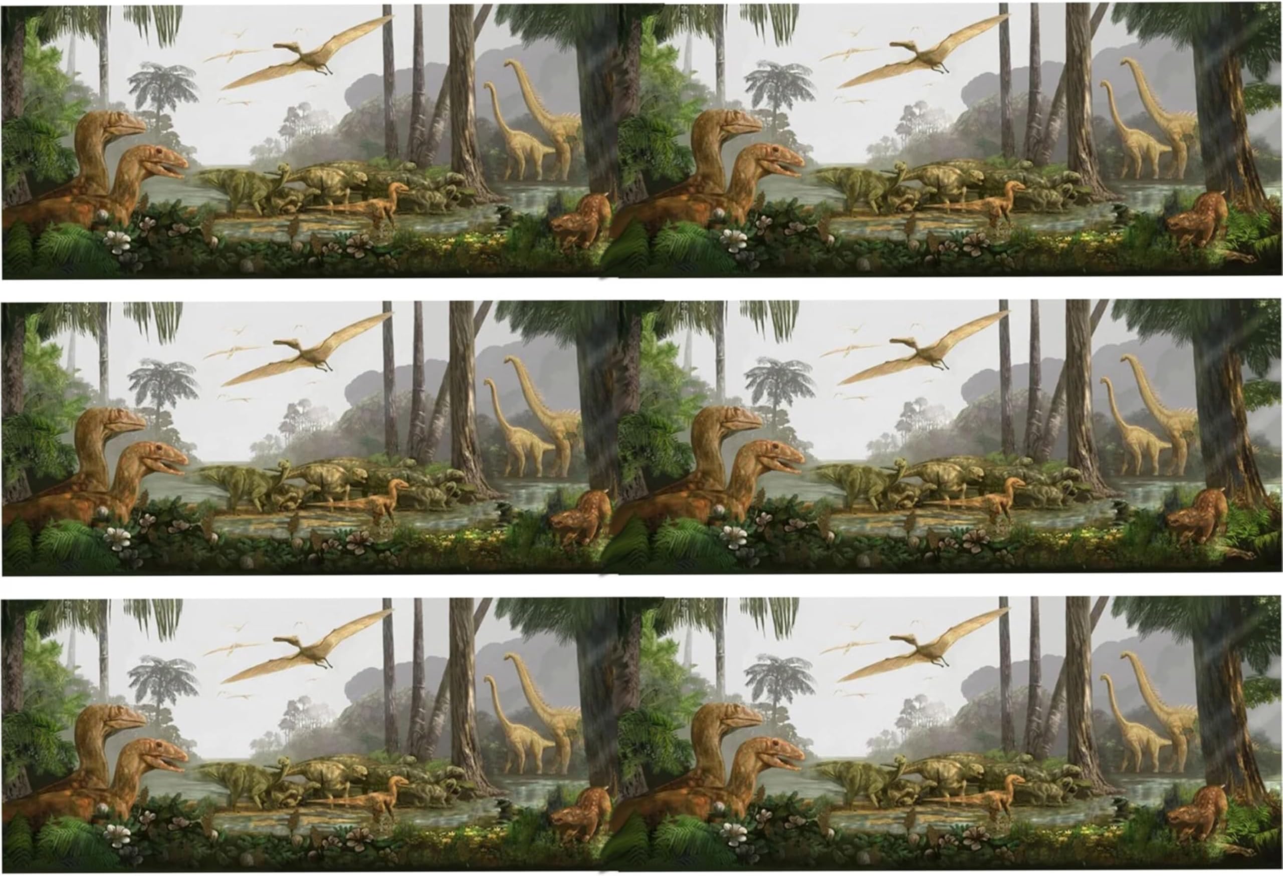 Dinosaurs Jurassic Edible Image Edible cake border 3 Strips 2.5x10.5 inchs in size