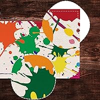 Vista 3 de Nepnuser Camino de mesa de pintura artística de lino, decoración de fiesta, pintura de artista, suministros de fiesta de cumpleaños, pigmento