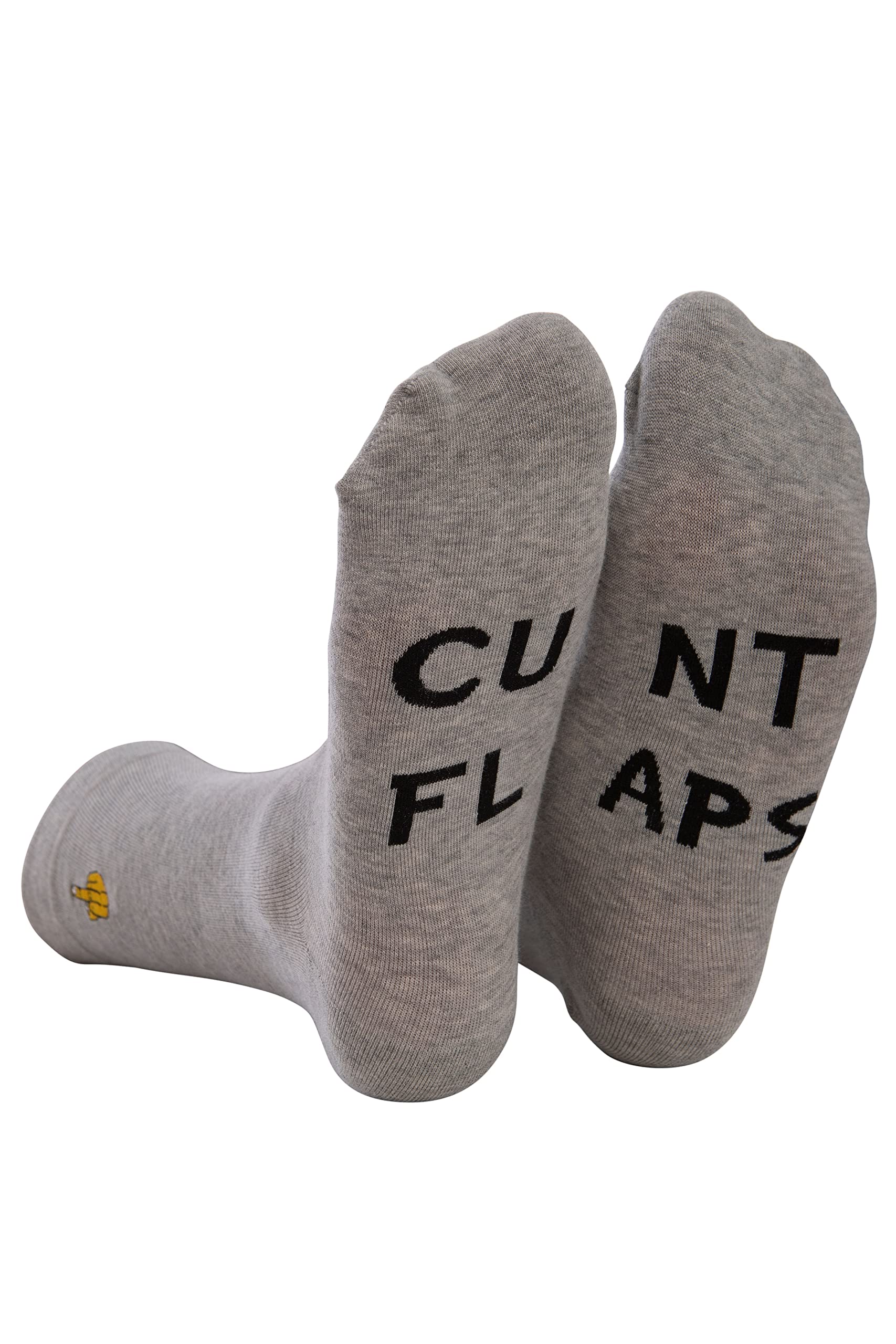 Rude Slogans Co Unisex Cunt Flaps - Grey Rude Gifts For Men & Women - Premium Quality Novelty Socks With Rude Slogan - Unique Humorous Gifts For Birthday- Cunt Socks With Funny Sayings (Combed Cotton, )