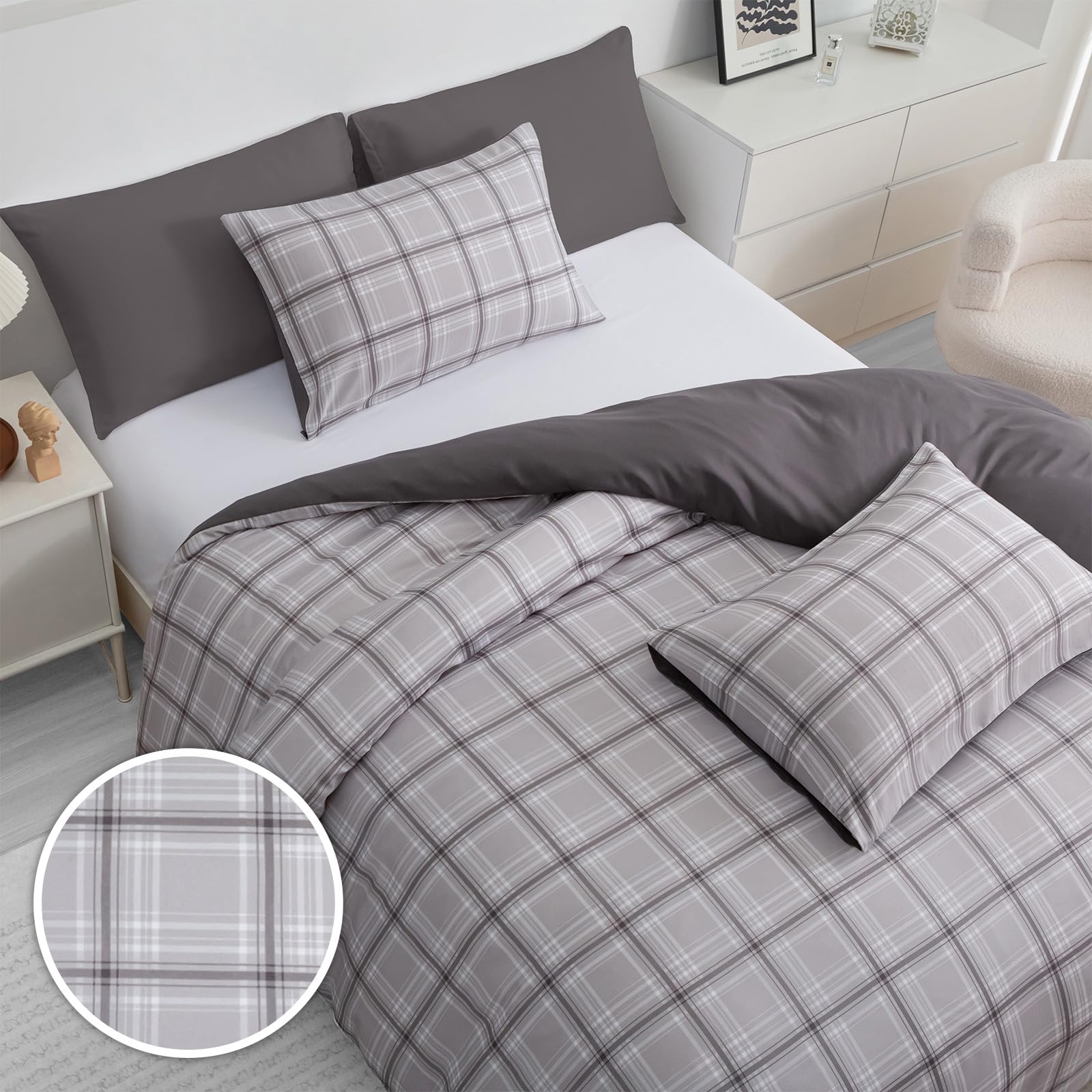 Pamposh Double Duvet Set, Brushed Microfiber Double Duvet Cover - Image 3