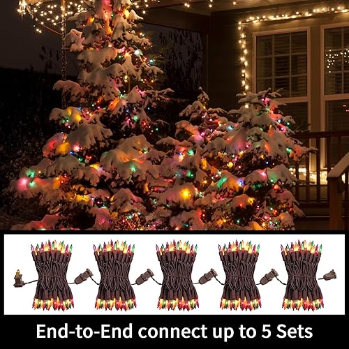 Miniatura 3 de Juego de luces de Halloween superbrillantes extensibles, color naranja, morado y verde, 100 luces de 19.6 pies, con certificación UL, juego de mini