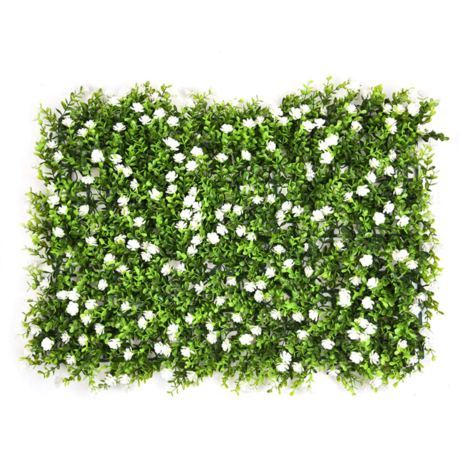 GLP Artificial Hedges Panels with Flowers, Outdoor Grass Greenery Artificial Ivy Privacy Fence Screen, Faux Plant Wall Backdrop for Home Garden Backyard Wedding Wall Decoration (Color : C)