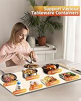 Vista 7 de Warming Mat For Food 500W Graphene High-Tech 5s Food Warming Mat,6-Temp 6H Timer Food Warmer,Auto Shut Off Chafing Dishes For Buffet,Roll Up Food