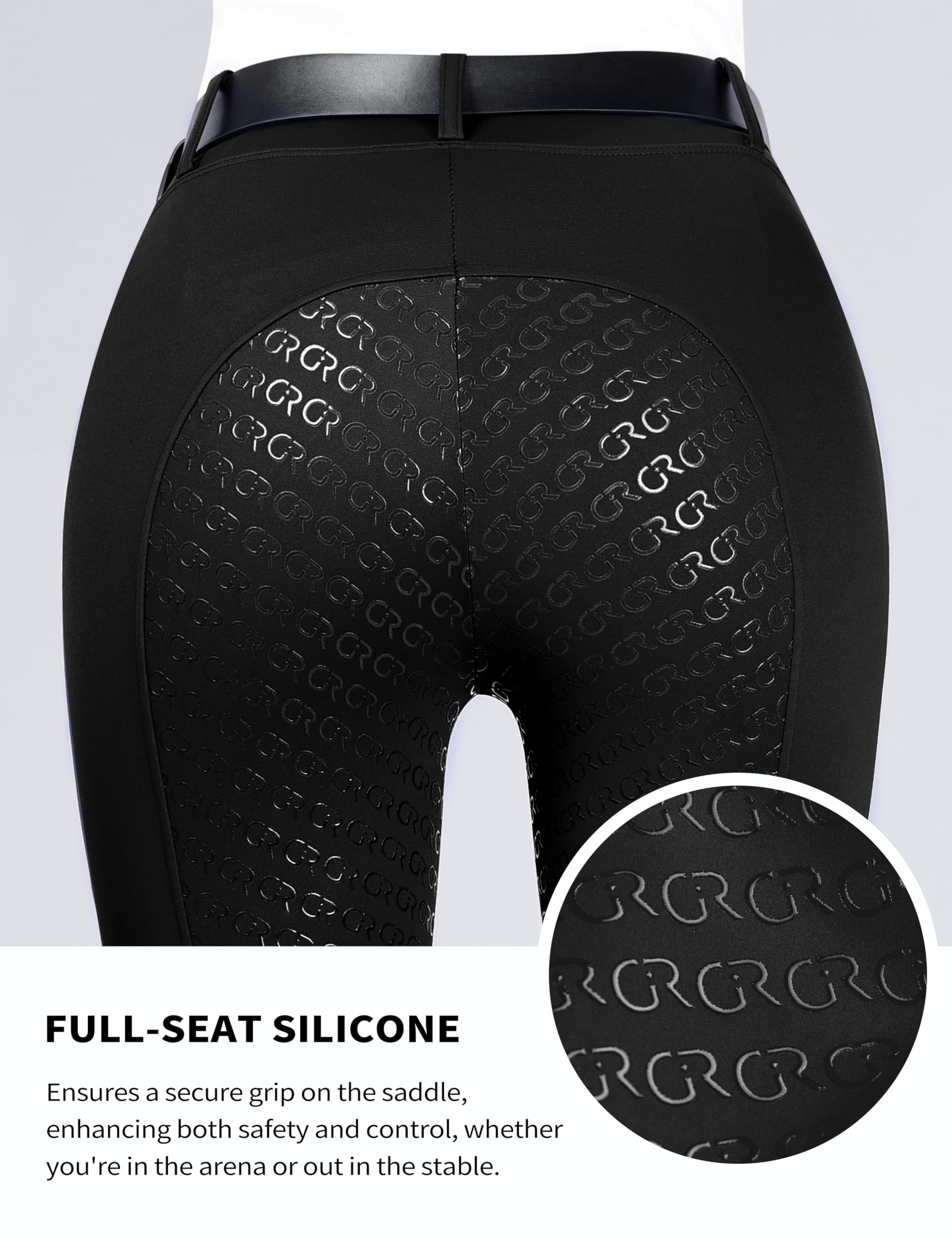 Pantaloni da equitazione da donna, a vita alta, con impugnatura in silicone