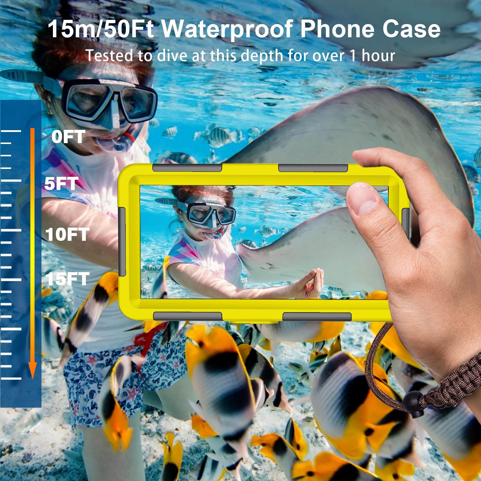 Funda Impermeable IPX8 Resistente al Agua Profunda 15 m Universal Buceo Profesional teléfono subacuático Funda para iPhone Samsung Huawei Xiaomi