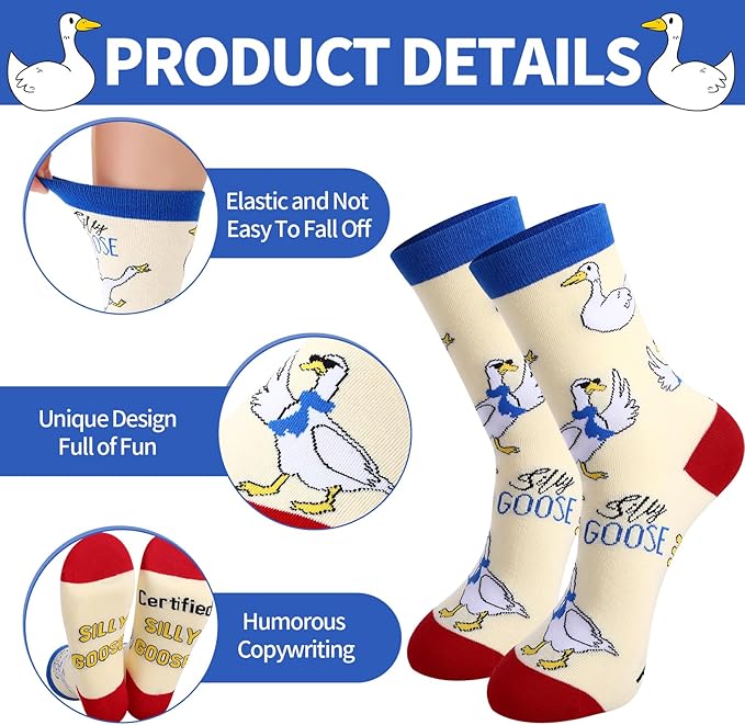 Calcetines Divertidos de Ganso para Mujer - 6 Pares miniatura 5