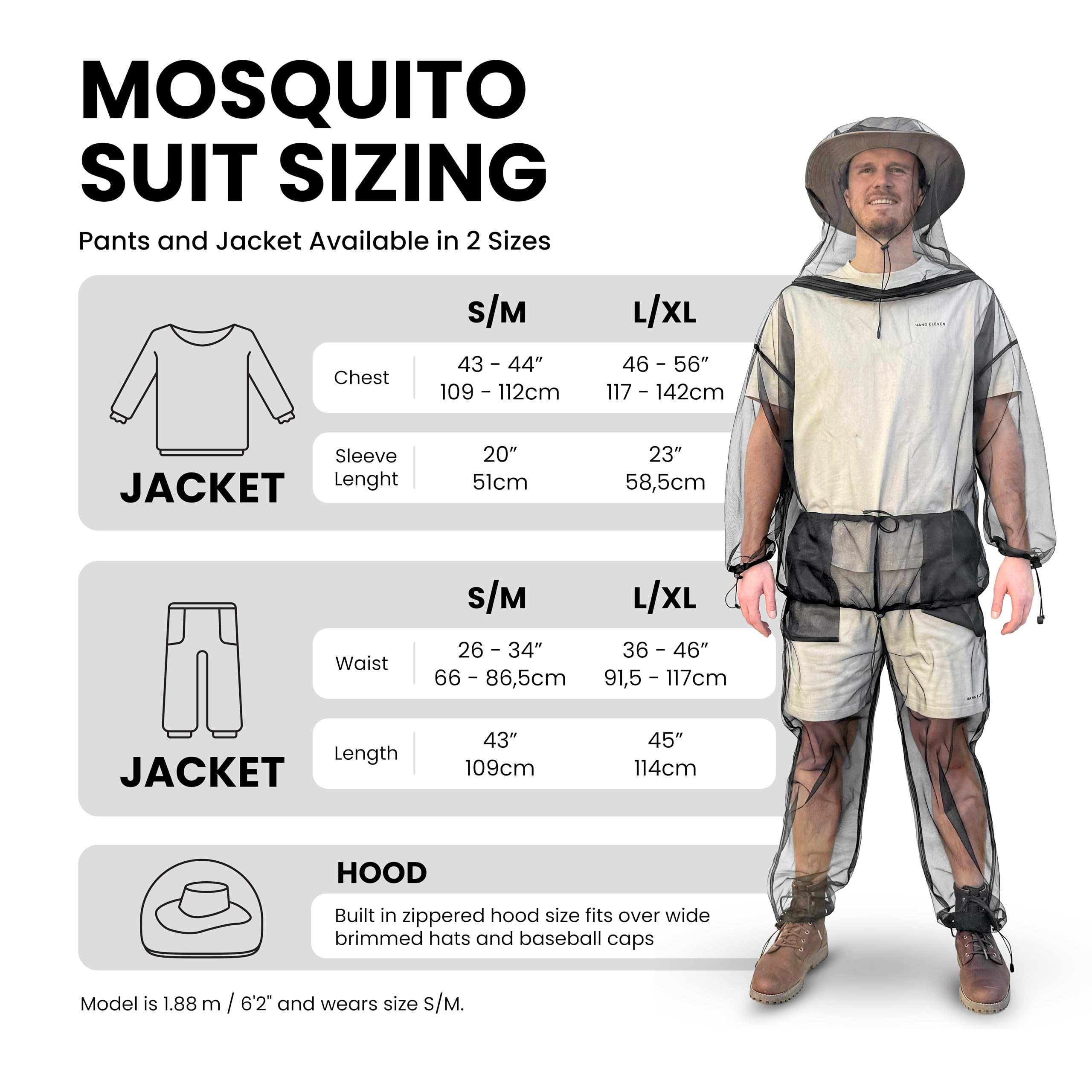 Universal Backpackers Traje Mosquitero para Protección contra Insectos - Chaqueta & Pantalones de Malla para Hombres y Mujeres - Ropa Resistente para Exteriores