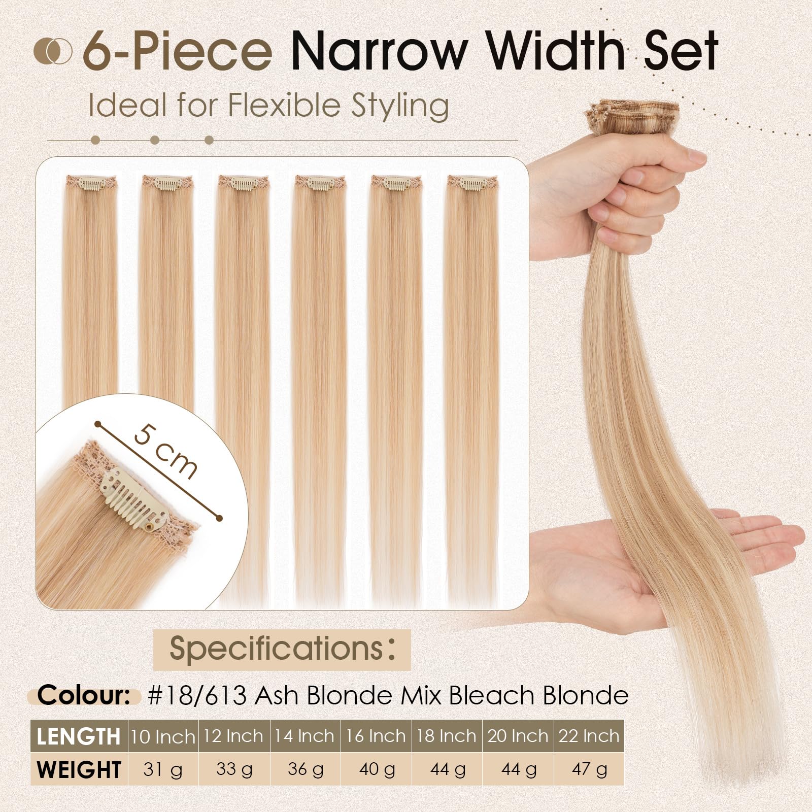 Elailite Real Hair Clip In Extensions Human Hair Double Weft 6 Pcs Seamless Highlights Hairpieces Straight Remy - Image 2