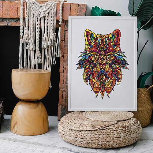 Miniatura 6 de GLOBLELAND 120 rompecabezas de madera para adultos, rompecabezas de zorro, rompecabezas de madera para adultos, rompecabezas con forma de animales