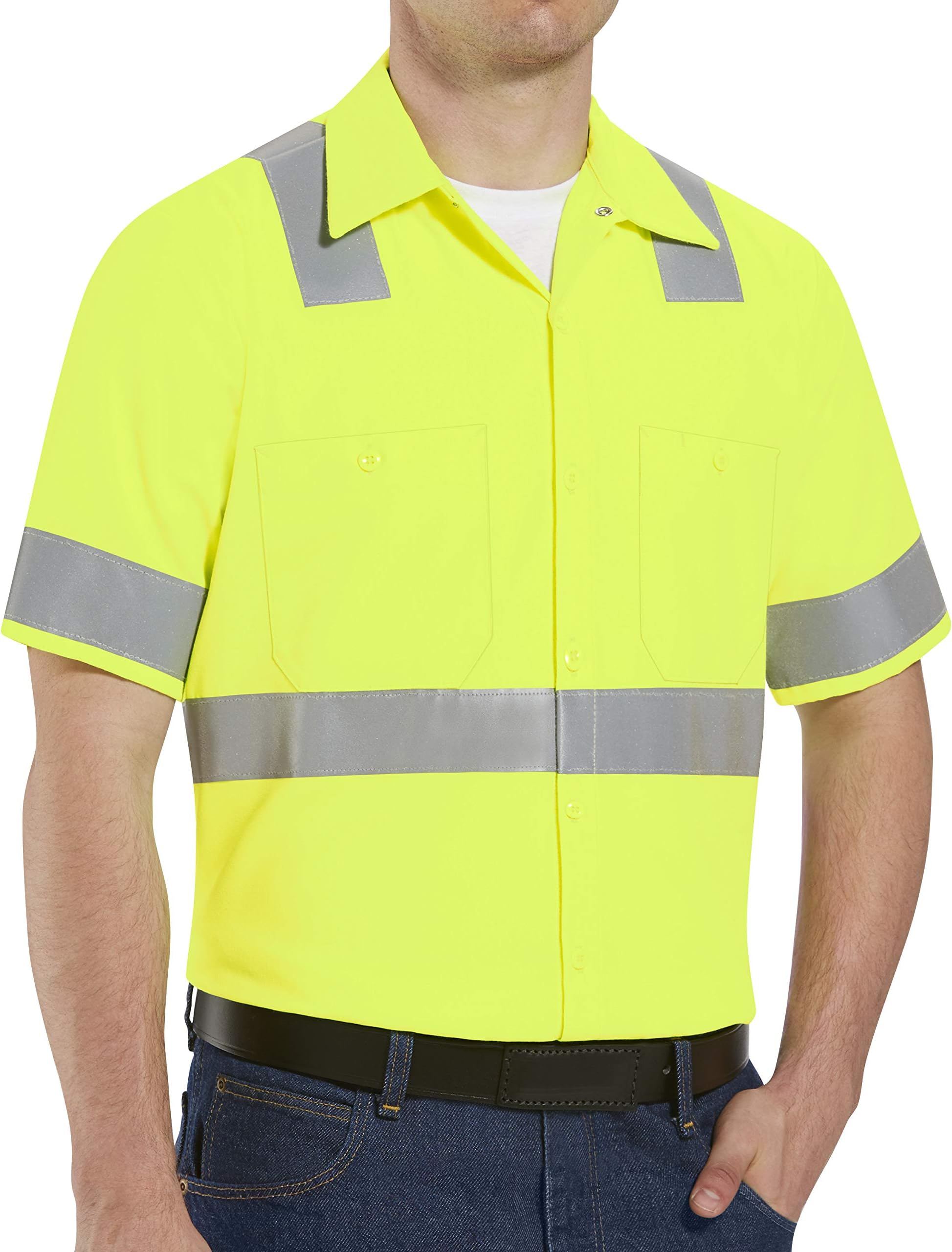 Red Kap Men's Hi Visibility Class 2 Level 2 Work Shirt