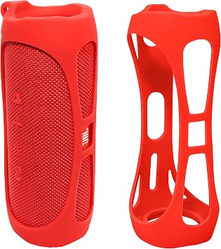 Silicone Cover for JBL FLIP 5 Waterproof Portable Bluetooth Speaker, by Alltravel, Portable Full Protection Solution, Customized Skin with Color and Shape Matching, for FLIP 5 only Red