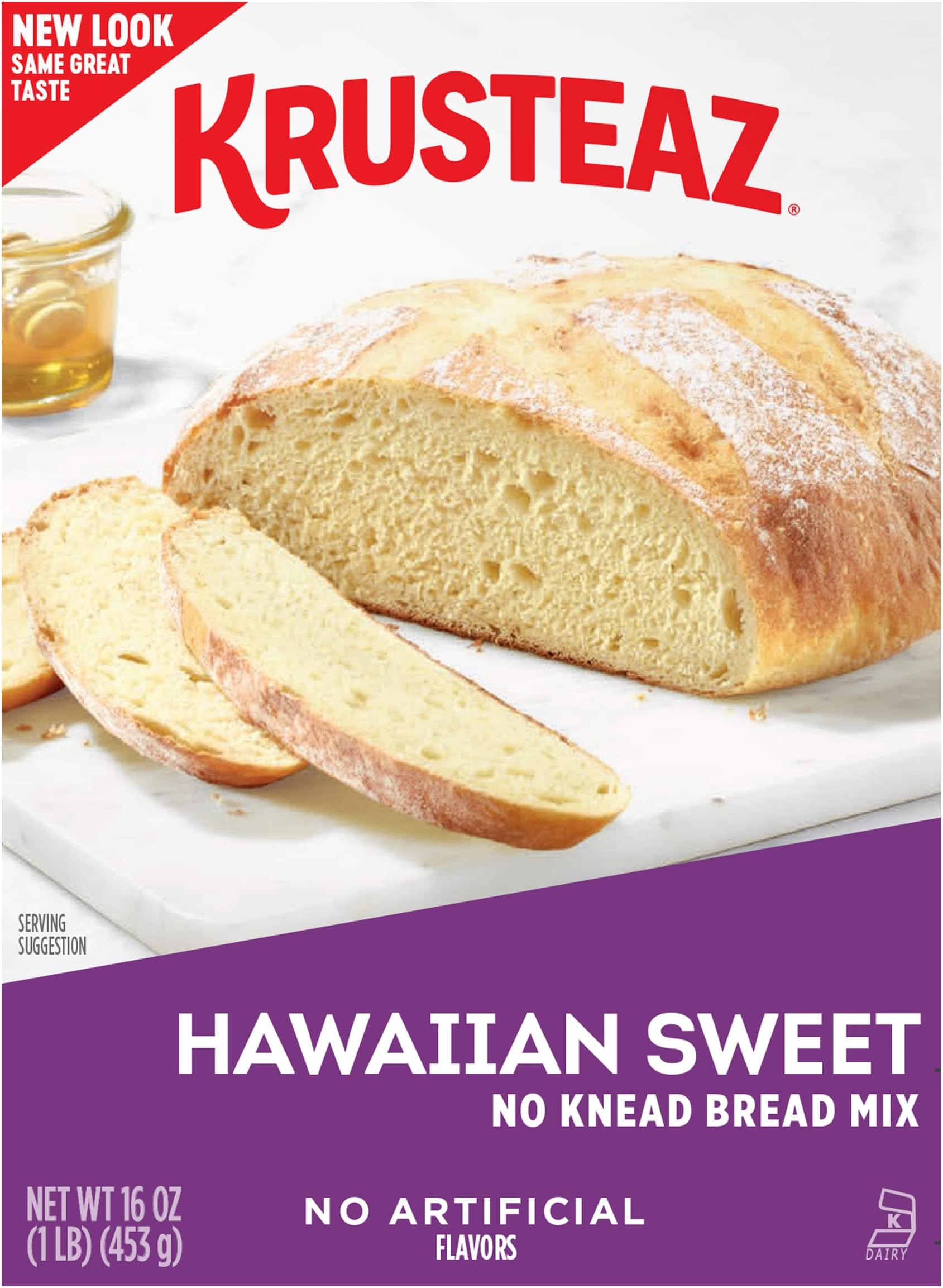 Krusteaz Hawaiian Sweet No Knead Bread Mix, Sweet Artisan Bread, Certified Kosher, 16-ounce Boxes (Pack of 12)