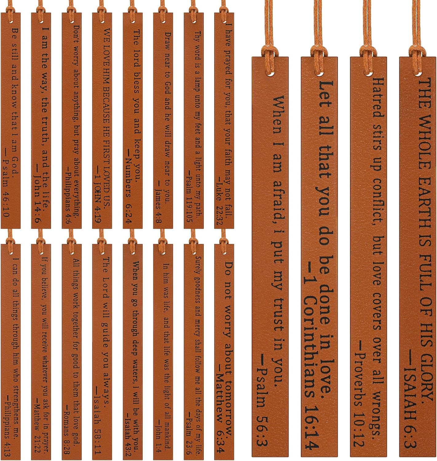 20 Pcs Leather Christian Bookmarks with Tassels