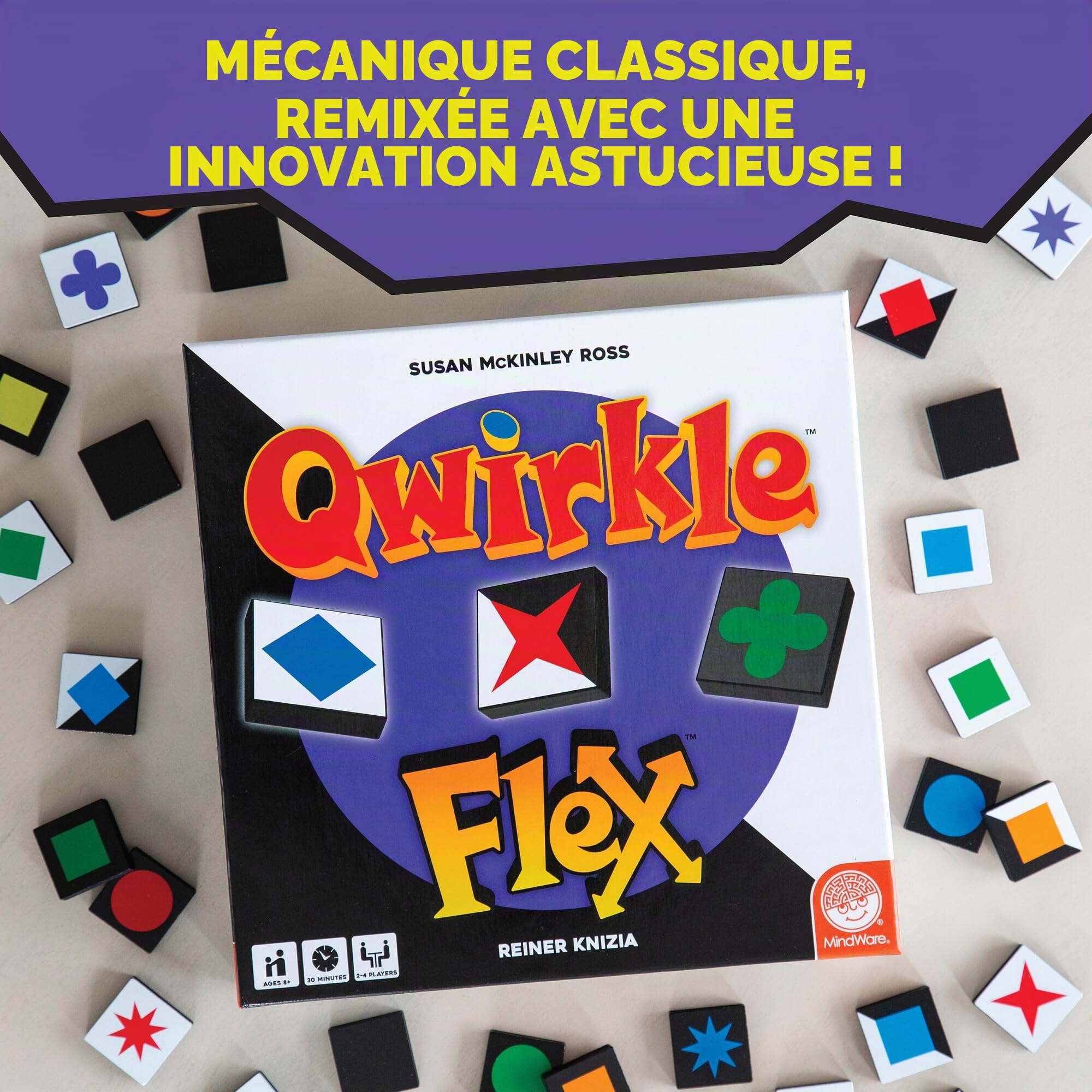Mindware Qwirkle Flex Jeu de société à partir de 8 ans 2 à 4 joueurs Temps de jeu de 30 minutes