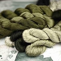 Vista 10 de Hilo de seda 100% natural, hilo de bordado hecho a mano hilo de seda 8 colores 360.9 ft cada uno (61)