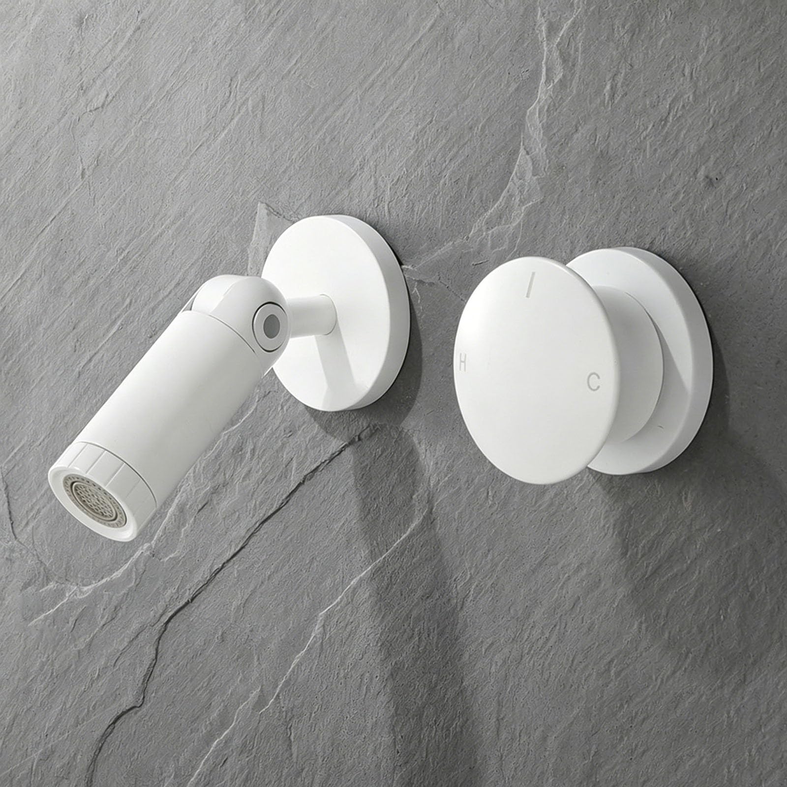 Itnxvkges White Concealed Basin Tap With Swivel Spout Basin Mixer Tap Single Lever With 2 Modes