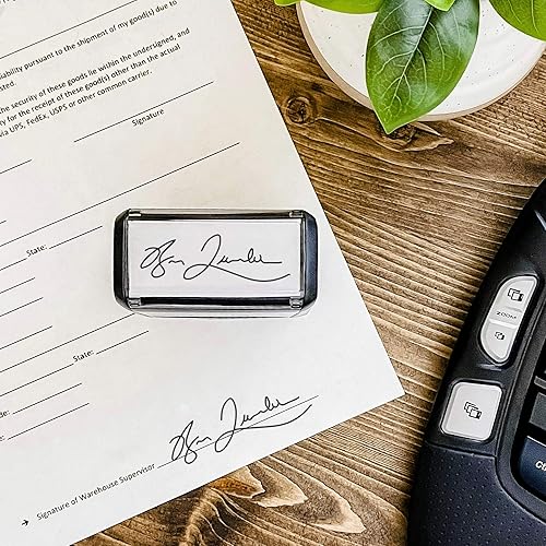 Miniatura 6 de Sello distintivo  Sellos de firma autoentintados personalizados sello de firma personalizado tinta negra Ideal para documentos y otros papeles