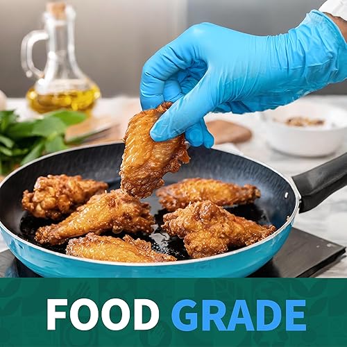 Miniatura 5 de Vinyl Disposable Exam Gloves, 4 Mil Powder-Free Latex-Free Food Grade Cooking Cleaning Medical Glove, Blue 100 Pcs