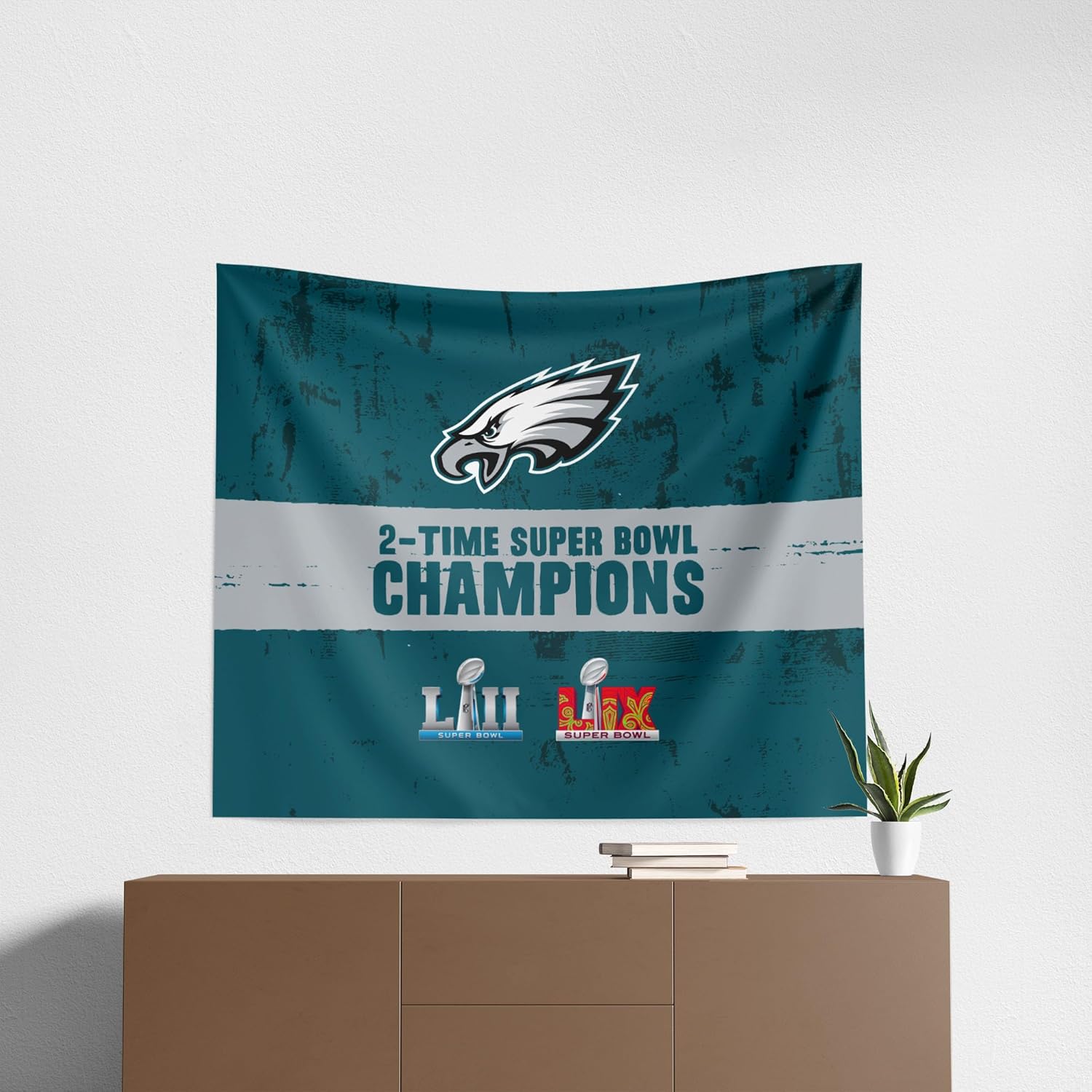 Northwest NFL Philadelphia Eagles 2025 Super Bowl LIX Multi Champ Excellence Wall Hanging 34X40 Inches - Image 4