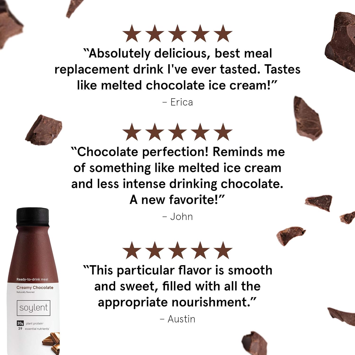 Soylent Complete Nutrition Gluten-Free Vegan Protein Meal Replacement Shake, Creamy Chocolate, 14 Oz, 12 Pack : Everything Else
