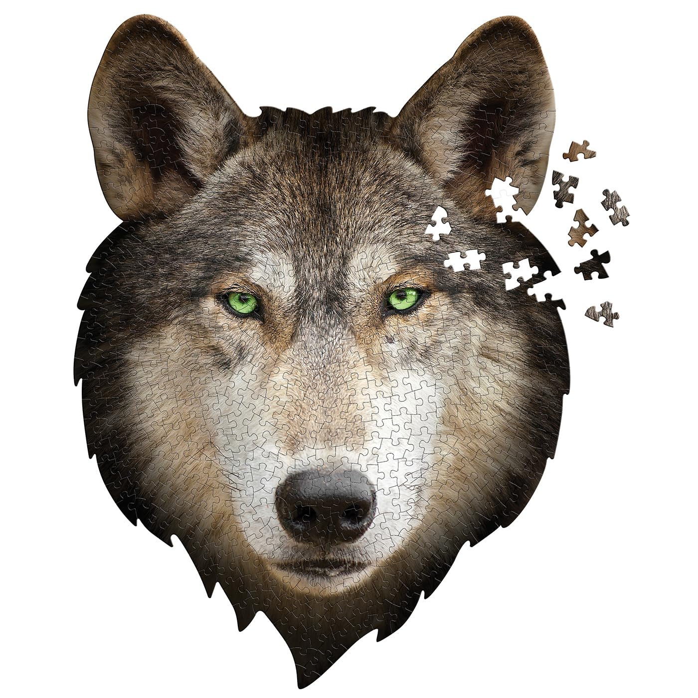 Madd Capp Animal Shaped 550 Piece Jigsaw Puzzle - I Am Lion, Wolf or Tiger Shaped Jigsaw (Wolf)