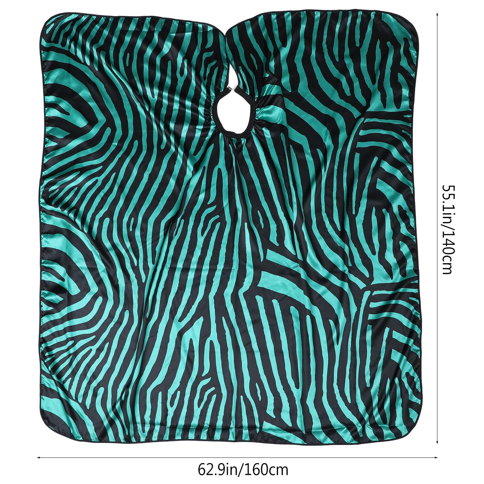 Capa y Transpirable de Satén de Corte de Pelo Verde Cuello Ajustable para Suministros de Barbería Profesional