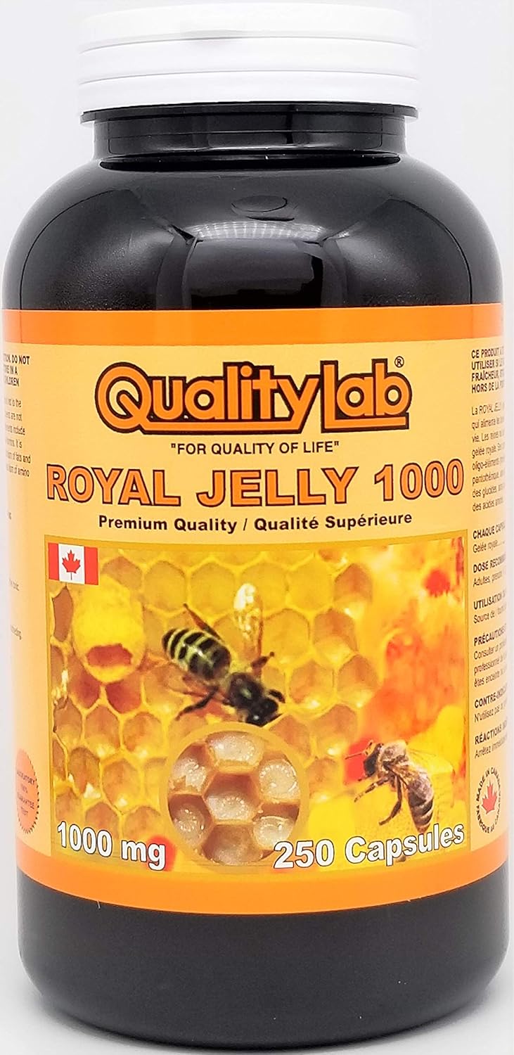 Qualitylab Royal Jelly 1000 mg 250 Capsules (Made in Canada) : Health & Household