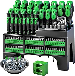 118-Piece Magnetic Screwdriver Set with Plastic Racking, Precision Screwdrivers, Magnetizer, Demagnetizer, Nut Drivers, Ratchet Handles, Allen Keys, Sockets & More - DIY Tools & Gift for Men