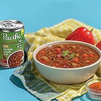 Vista 6 de Pacific Foods Sopa de lentejas Harissa picante orgánica, a base de plantas, lata de 16.3 onzas