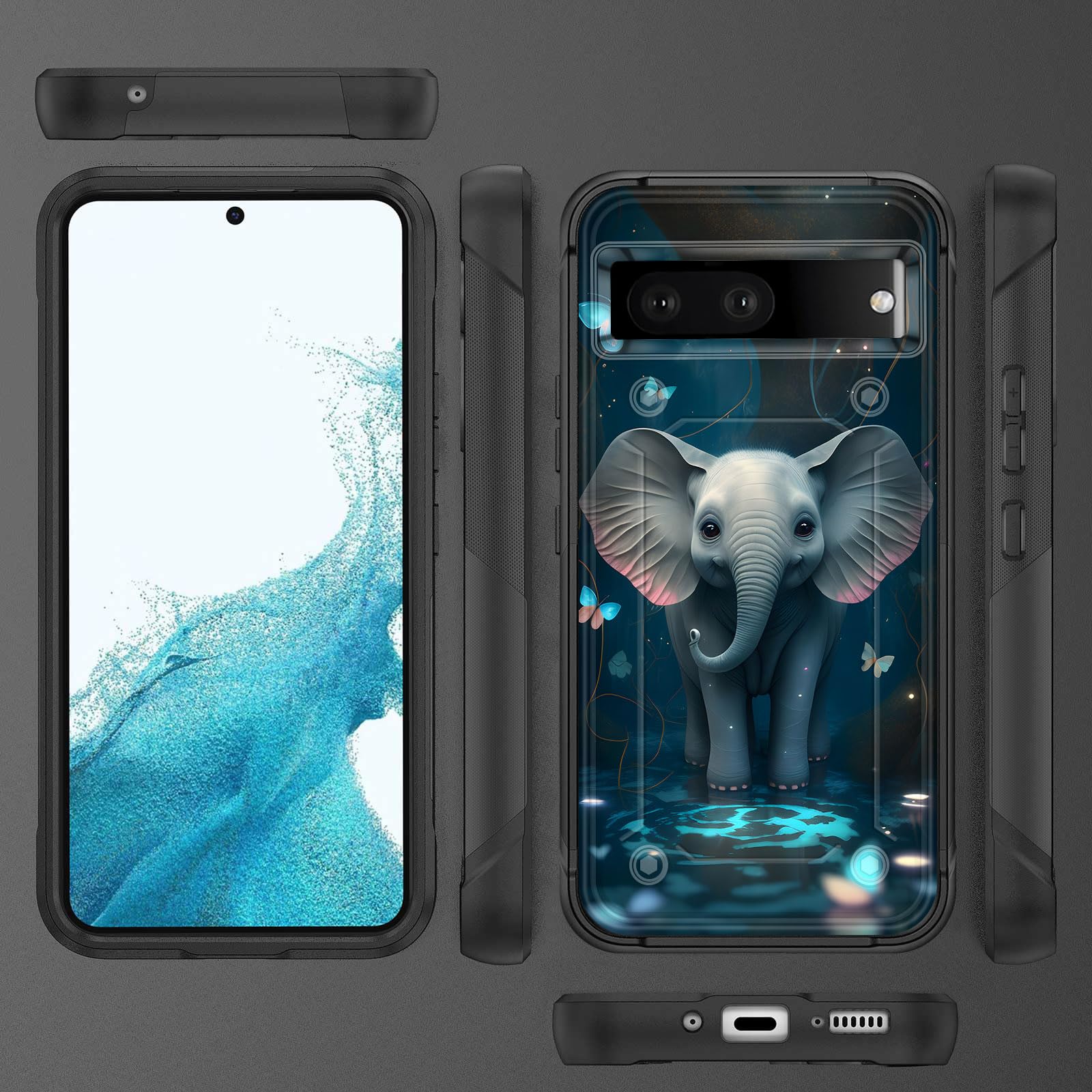 Aazon.co: For Google Pixel 8A Case: Dual Layer Protective Heavy Duty - View #9