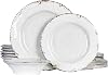 Melamine Dinnerware Sets, Lightweight and Unbreakable Outdoor Plates and Bowls Set,18 Piece RV Dishes Set for 6, Chip Resistant Kitchen Plates for Indoor and Outdoor Use