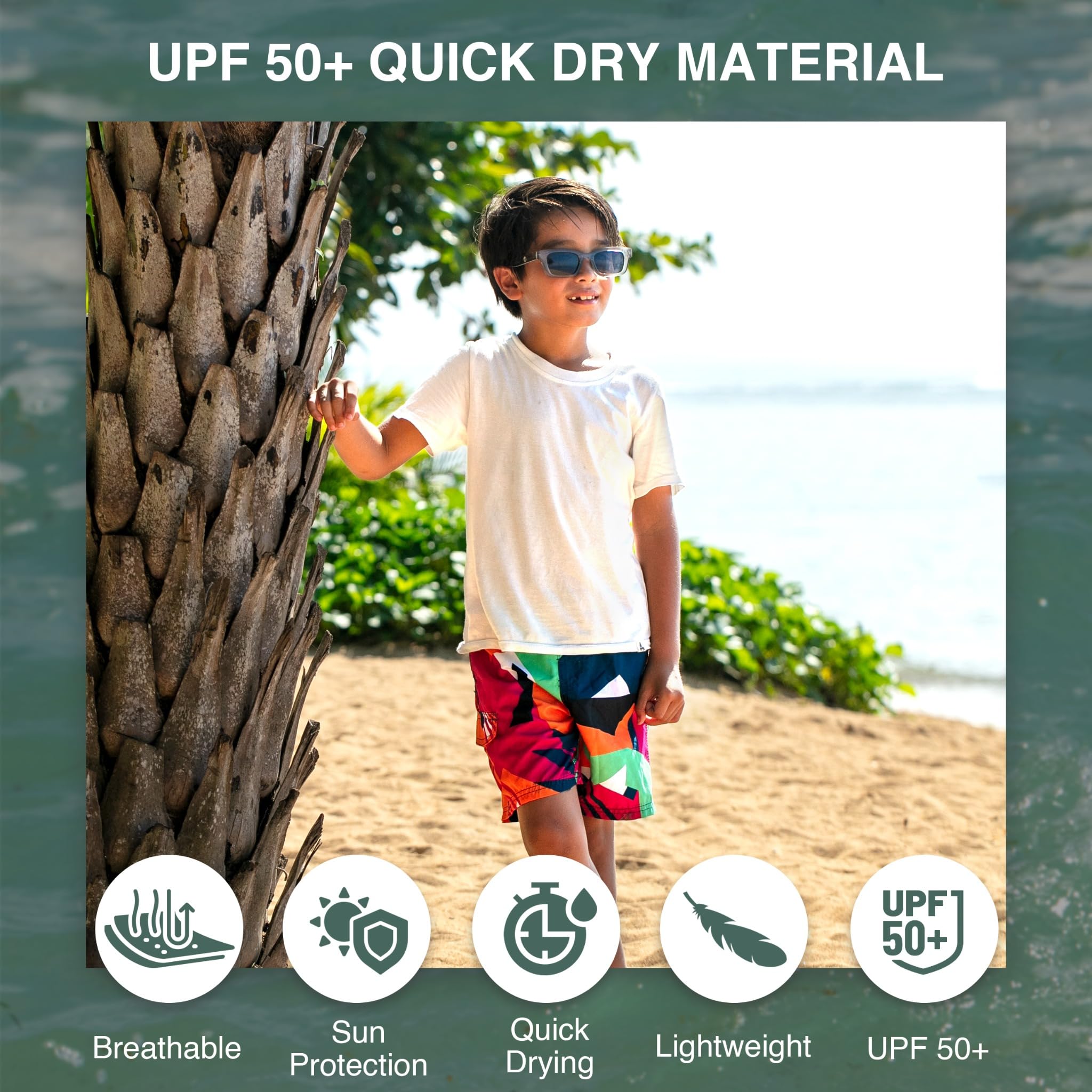 Kanu Surf Big Line Up Badehose für Jungen, schnelltrocknend, UPF 50+ - Mehrfarbig - Groß