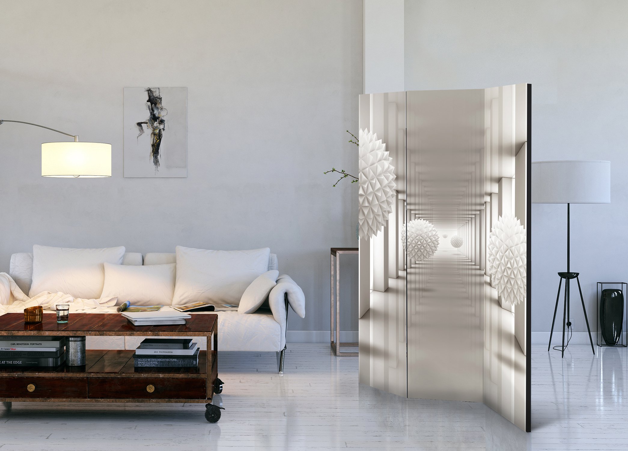 murando - Paravento da Interno 3 Pannelli, Separe Divisorio, 135x172 cm | 3 Pannelli Decorativi, Stampa su Due Lati, Tela in TNT, Pronto all'Uso, Separatore per Casa e Ufficio, Produzione EU