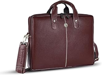 HAMMONDS FLYCATCHER Genuine Leather Office Bag for Men - Laptop Bag for Men - Padded Laptop Compartment - Fits 14 Inch Laptop - Adjustable Strap - Leather Bag for Men - 1 Year Warranty