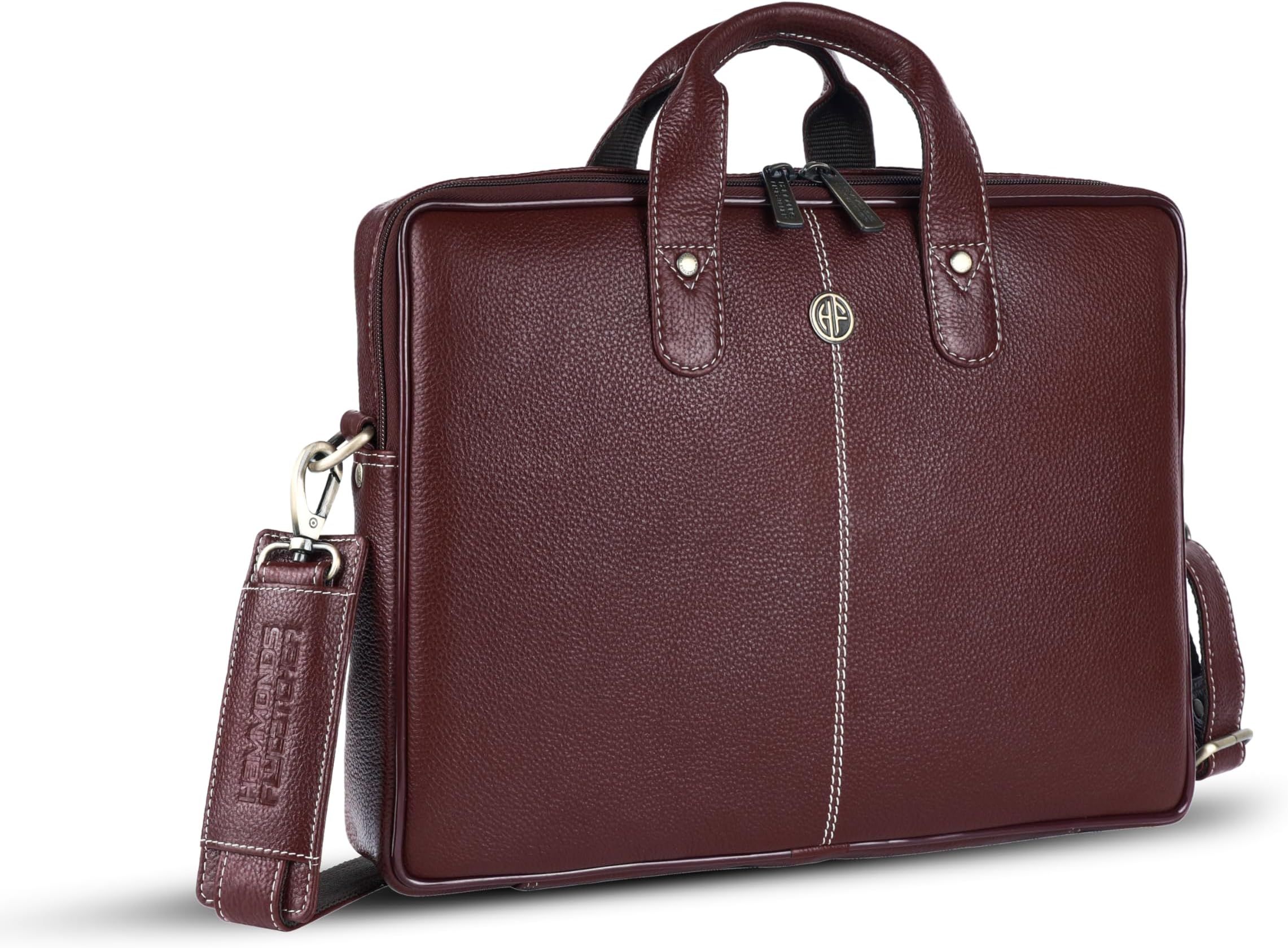 HAMMONDS FLYCATCHER Genuine Leather Office Bag for Men - Laptop Bag for Men - Padded Laptop Compartment - Fits 14 Inch Laptop - Adjustable Strap - Leather Bag for Men - 1 Year Warranty