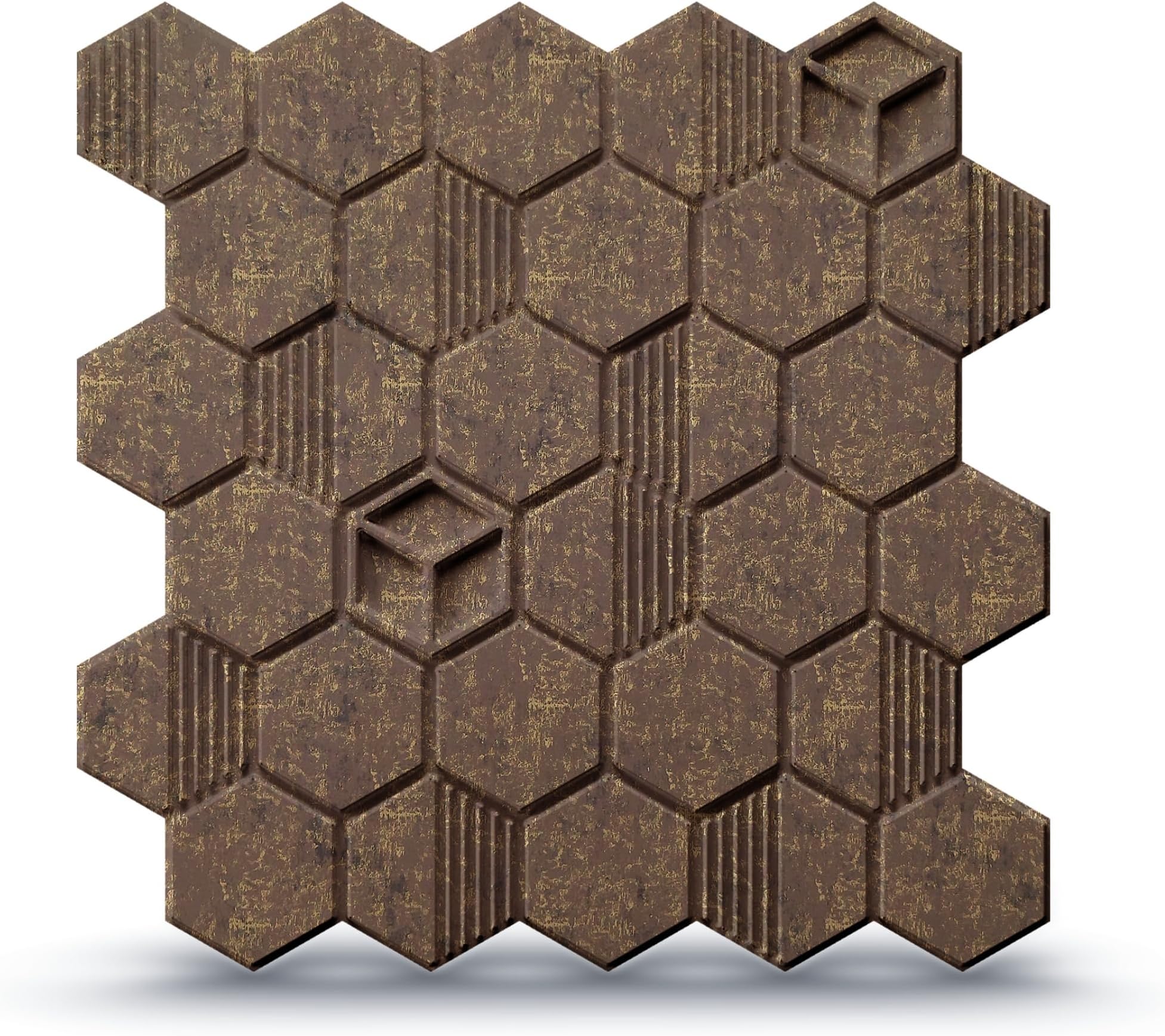 Kayra Decor 3D Self Adhesive Panels for Wall Decor - USA Certified SGS Approved Magnum Brown Color TP 2001 Design Pack of 40 Covers 107.80 Sq. Ft.