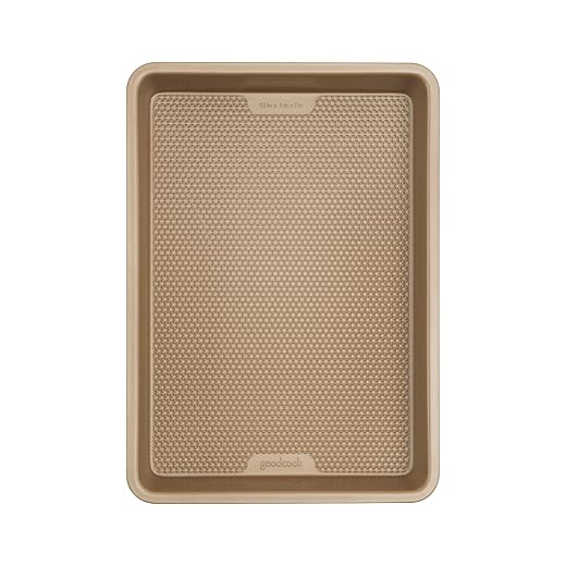 GoodCook BestBake Nonstick Bronze 9" x 13" Oblong Baking Pan, Textured Carbon Steel, Scratch-Resistant, Non-Toxic Cake Pan, 13x9 Bakeware, Durable Oven Pan for Even Heating and Easy Cleanup