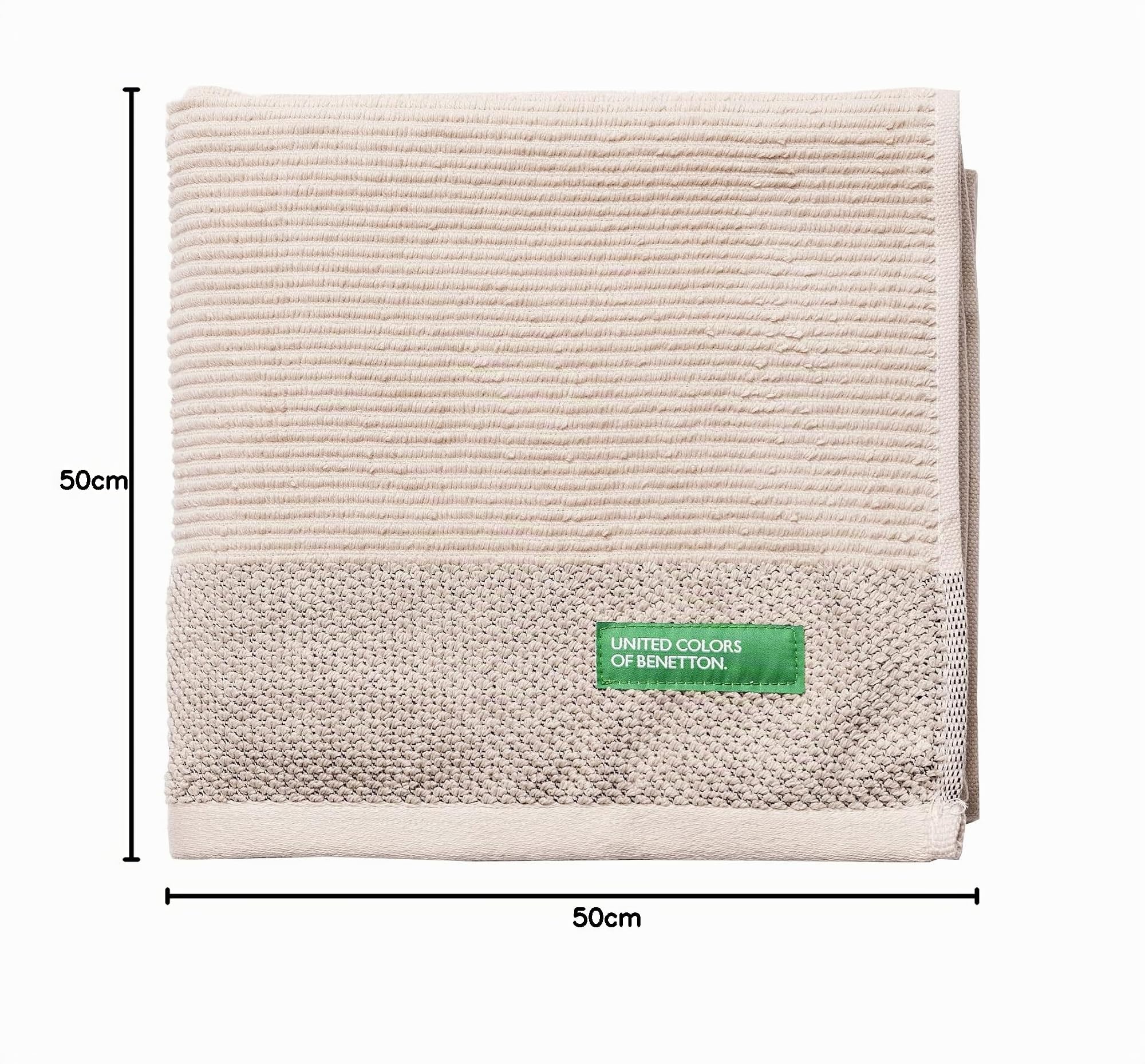 Benetton Pack de 2 - Set de 3 Toallas de Baño, Cada Uno en Color Azul y Otras en Beige