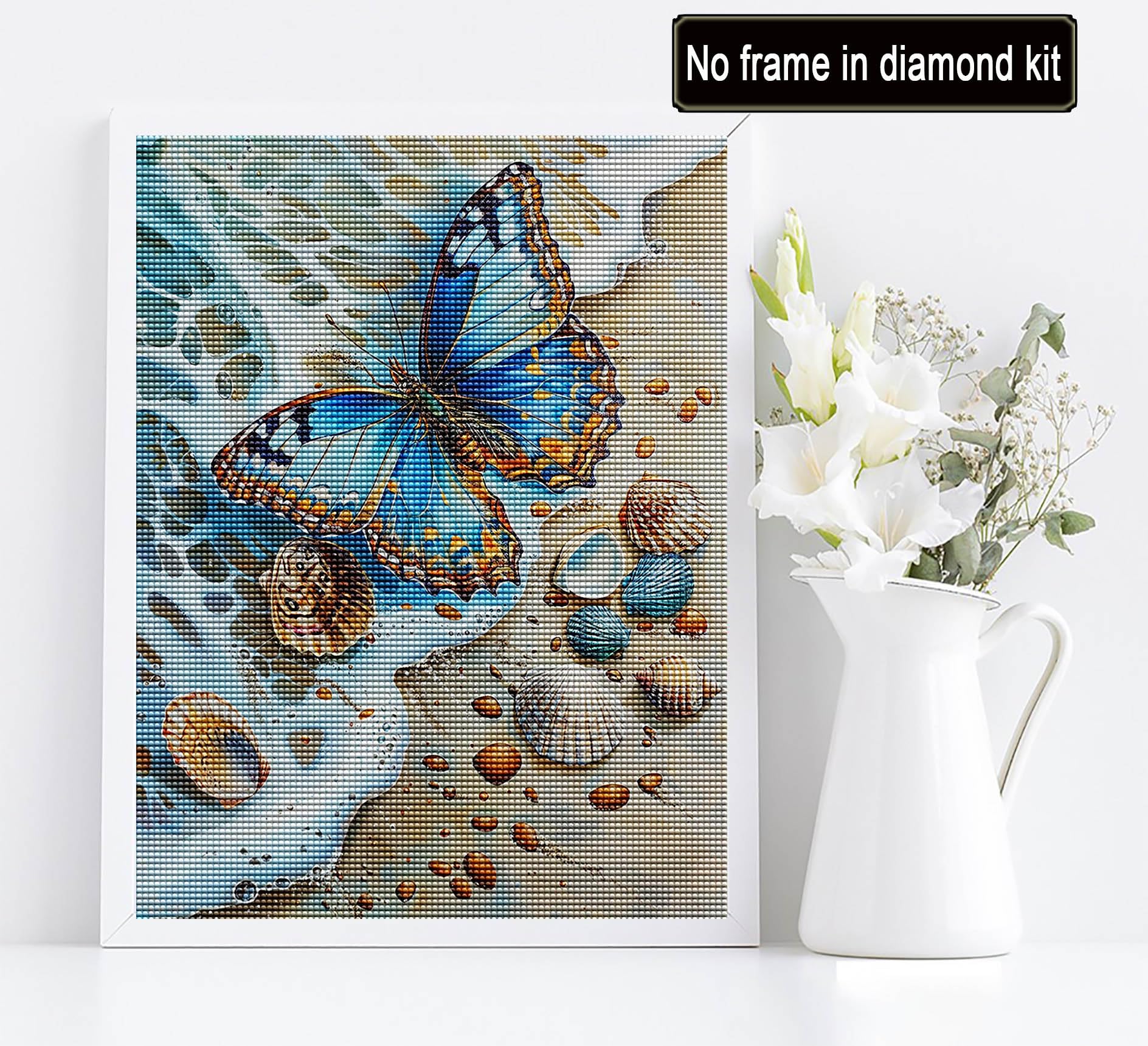 Goofong 5D Diamond Painting Ange Fille Kit - DIY Broderie Diamant Papillon Pour Adulte - Décoration Salon & Chambre - Peinture Diamant Ronde - Full Diamond - 30x40cm
