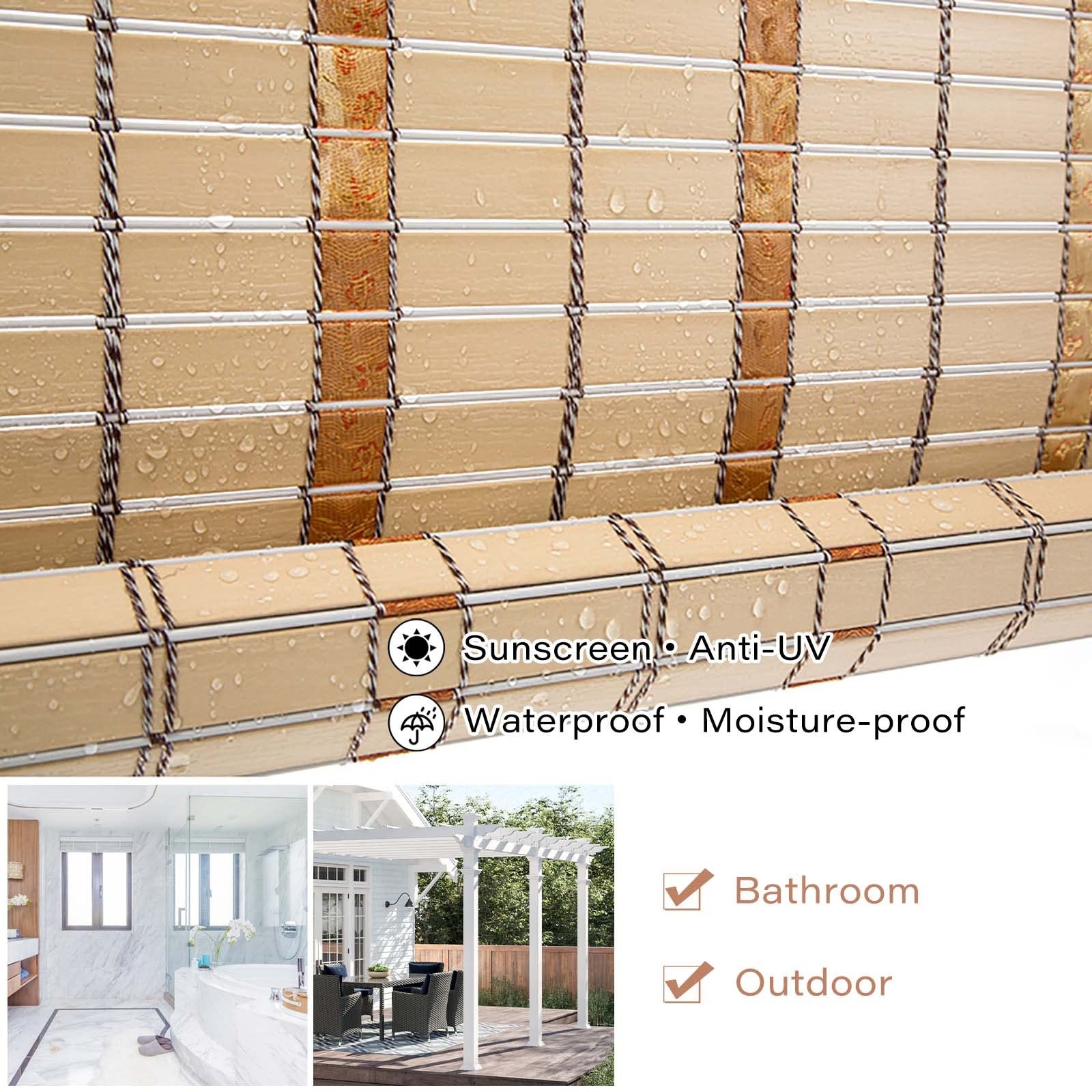 Store Bambou Exterieur Intérieur PVC Imperméables/Résistants Aux Intempéries, Store Enrouleur Roseau, Rideaux en Roseau, 90% Occultants, Anti-UV, Faciles à Installer (Size : W100xH160cm)