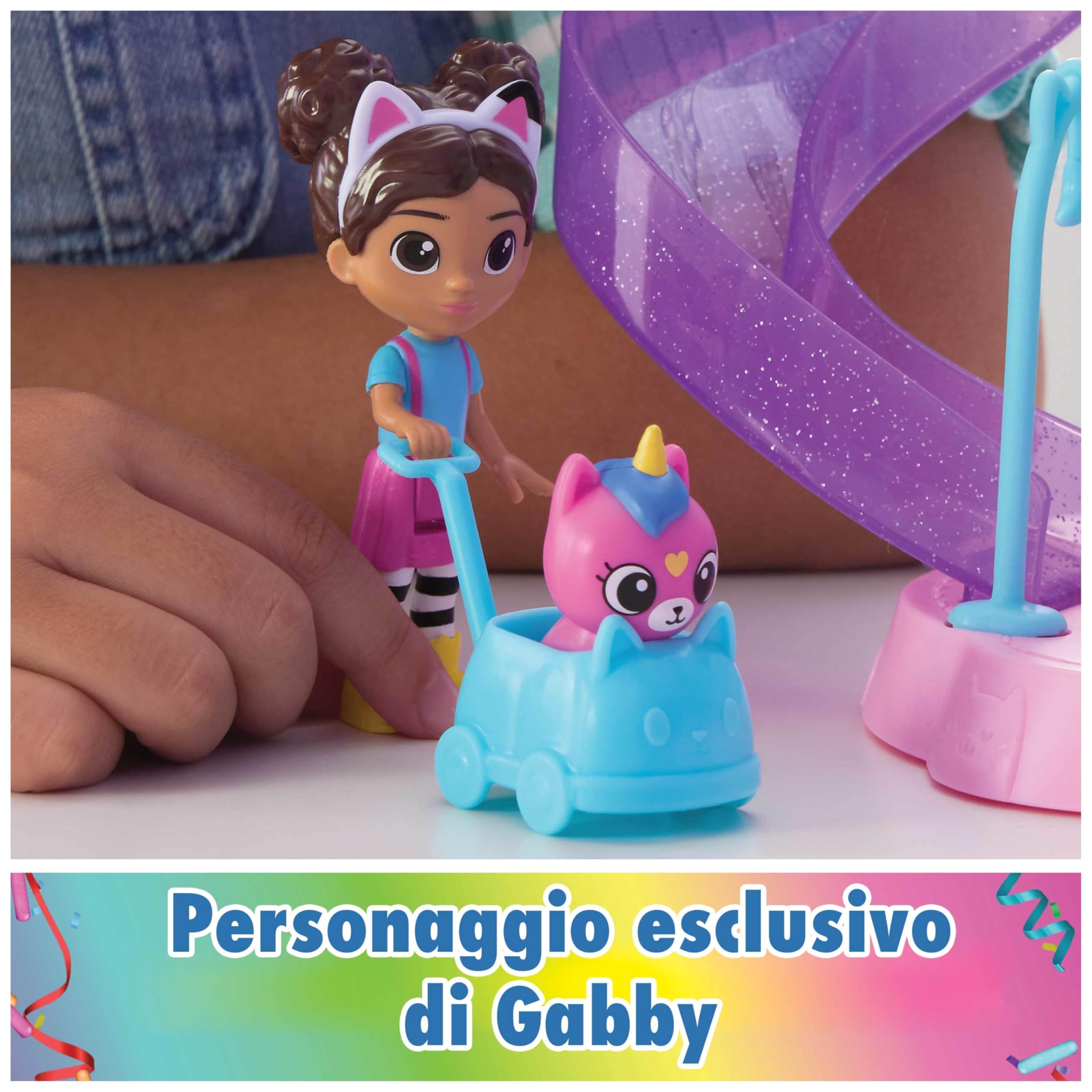 Gabby's Dollhouse, Stanza dei Giochi dell'Asilo Gatto-Orecchio, Set di Gioco da 17 Pezzi con 4 Personaggi e Mobili per la Casa delle Bambole, Giocattoli per Bambine e Bambini, 3+ Anni