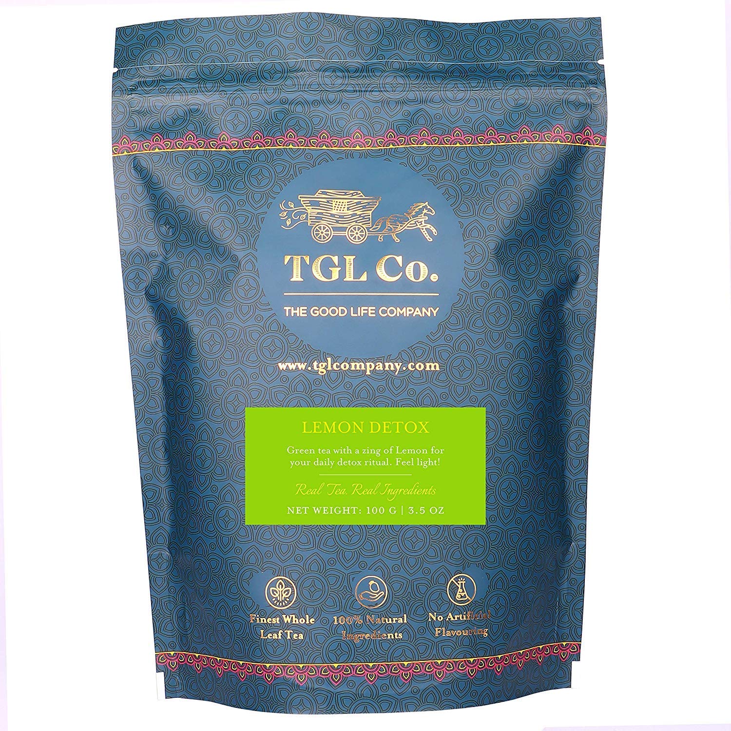 TGL Co. Lemon Detox Green (100g Loose Leaf Pouch) |Suits in Digestion | Relieves Constipation |Anti Inflammatory Properties | Keeps Hydrated |Good for Skin
