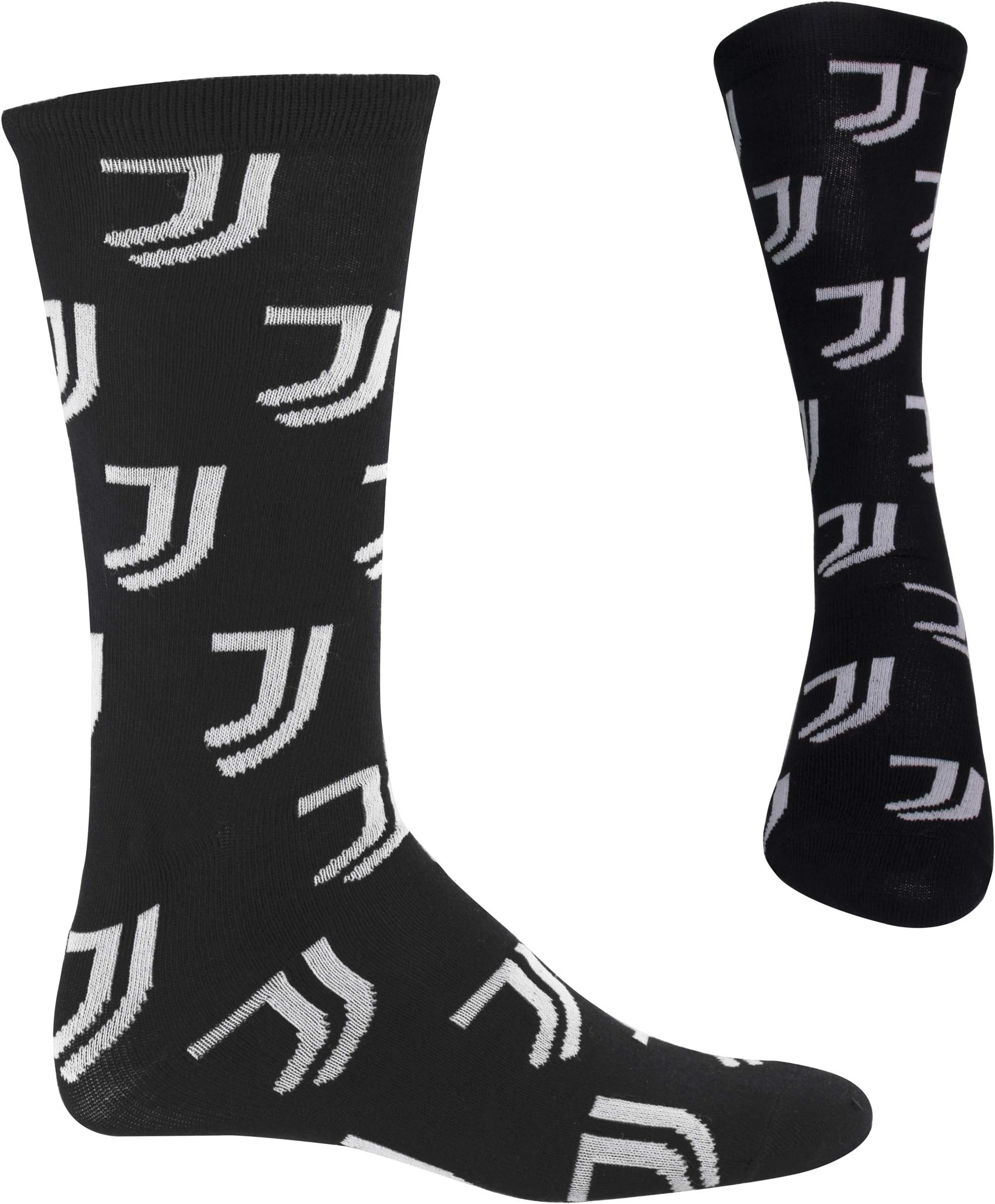 Official Pair of Juventus FC Black Socks With Logo, Size 9-13