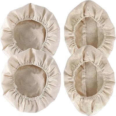 Bread Proofing Cover, Banneton Round Oval Bread Proofing Basket Cloth Liners Reusable Cotton Sourdough Bowl Covers for Baking 4 Pcs