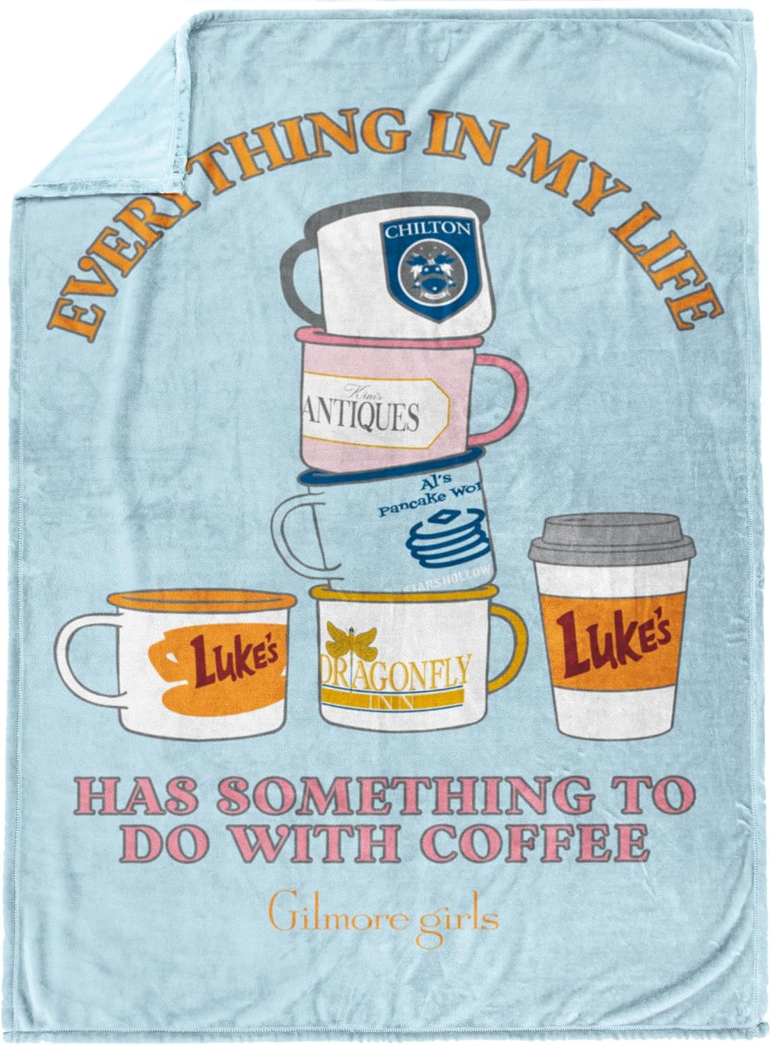 Jay Franco Plush Throw Blanket – Soft & Cozy Fleece Throw for Bedroom & Couch Décor, Official Licensed Product, Blue - Gilmore Girls, 60x90 - Large Blanket - Image 2