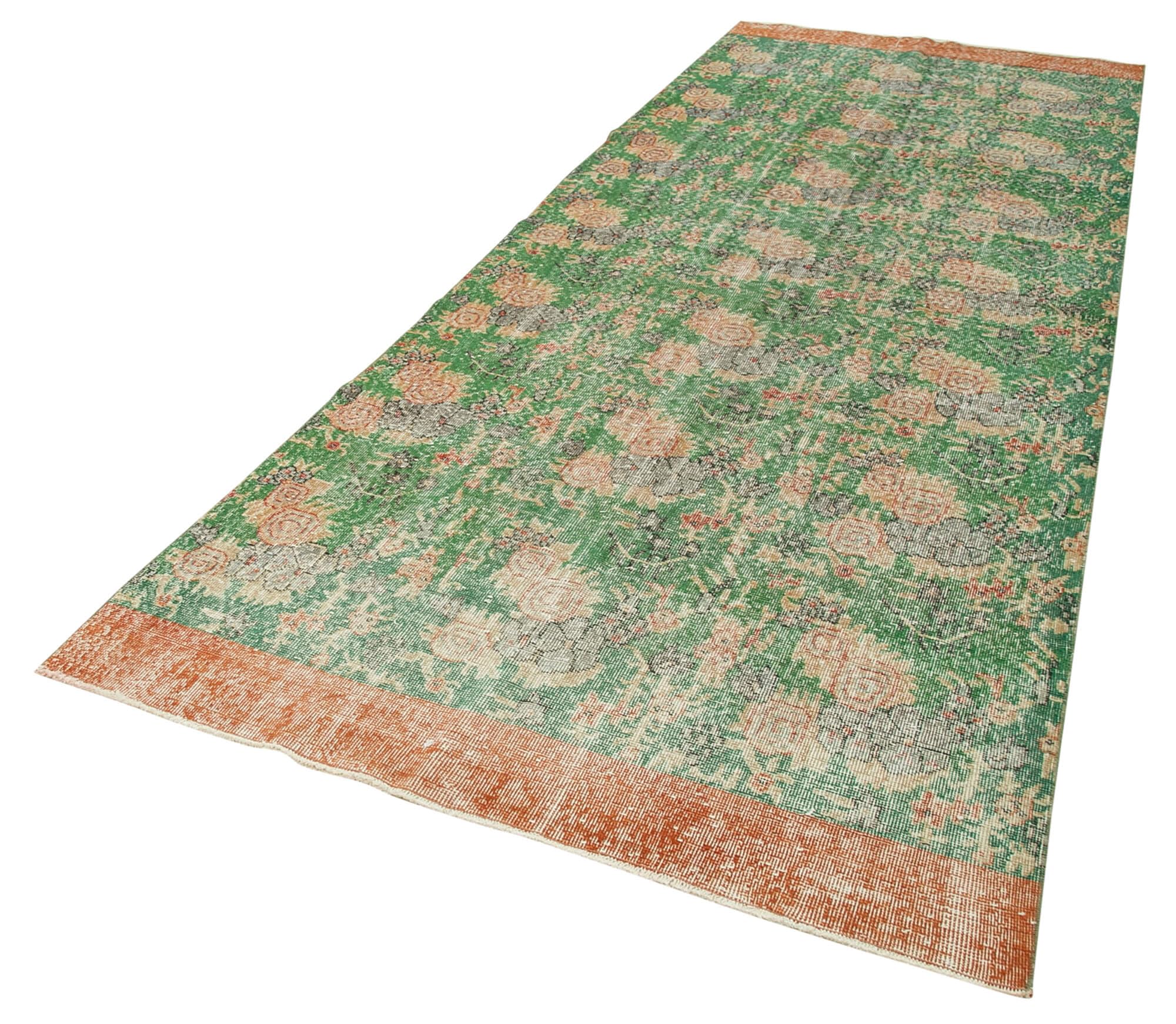46 x 129 - 138x388 Cm Kayseri Vintage Green Vintage Cotton Handmade Area Rug Turkish Handmade Rug Living