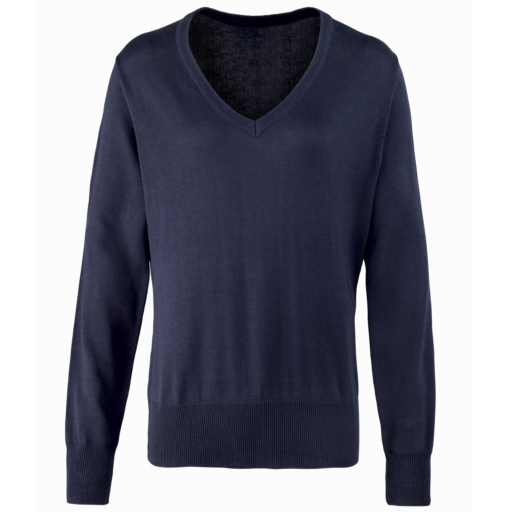 Premier Womens/Ladies V-Neck Knitted Sweater/Top (8) (Navy)